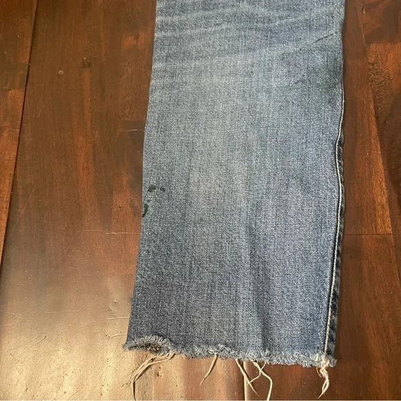 Madewell The Perfect Vintage High Waist Side Slit Crop Jeans Raw Hem size 30 - Picture 9 of 16